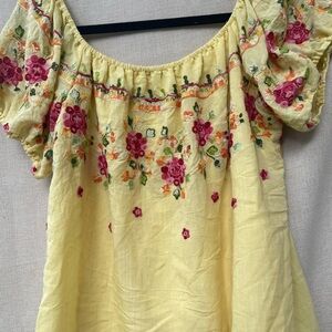 Embroidered yellow gypsy blouse